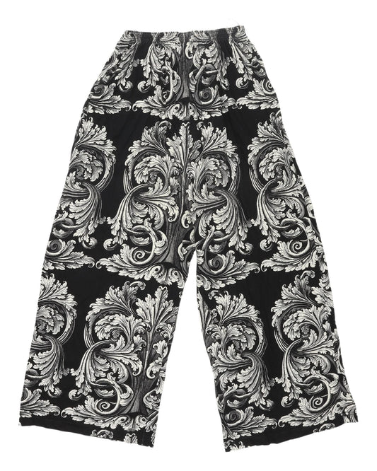 Womens UK Size M Miss Selfridge Relaxed Fit Wide-Leg Black Trousers