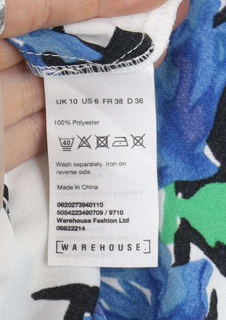 Womens UK Size 10 Warehouse Multicoloured Tunic Blouse
