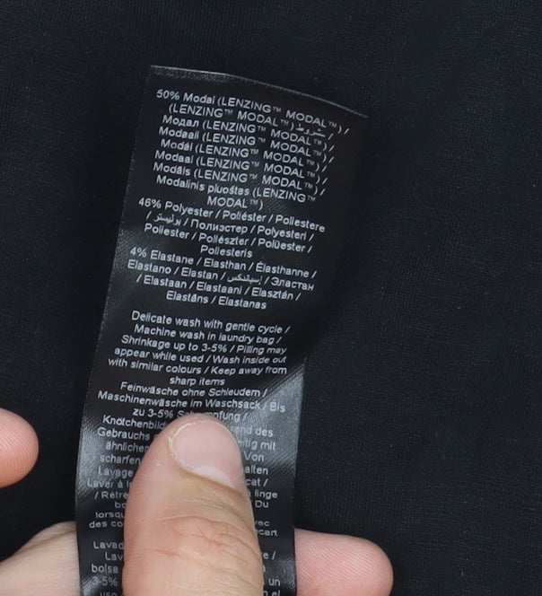 Brand and care label for My Essential Wardrobe Black Shift Dress, M