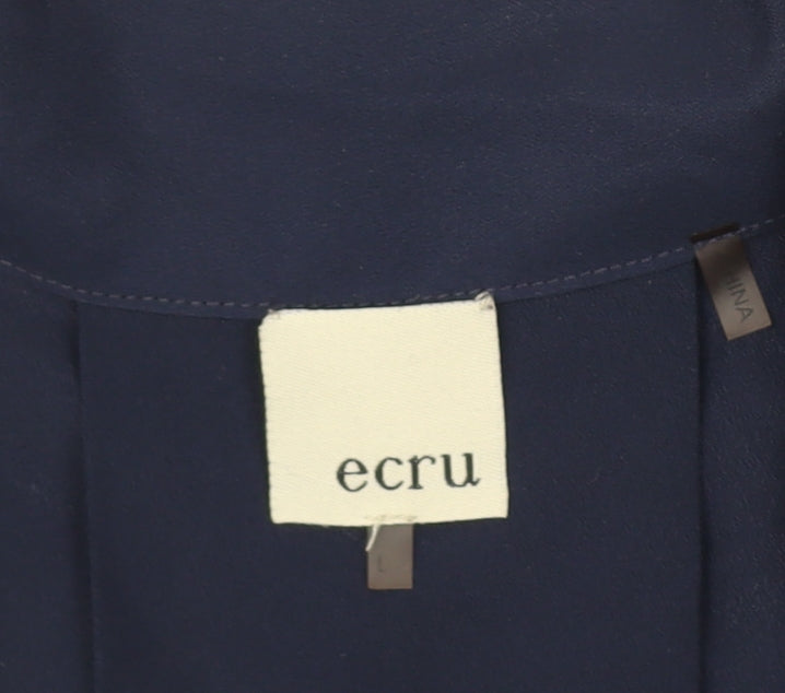 Womens UK Size L ecru Blue Blouse