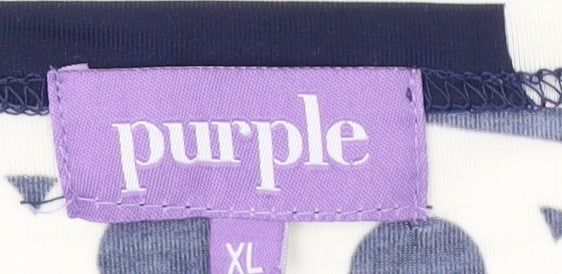 Womens UK Size XL Purple Blue Basic Blouse