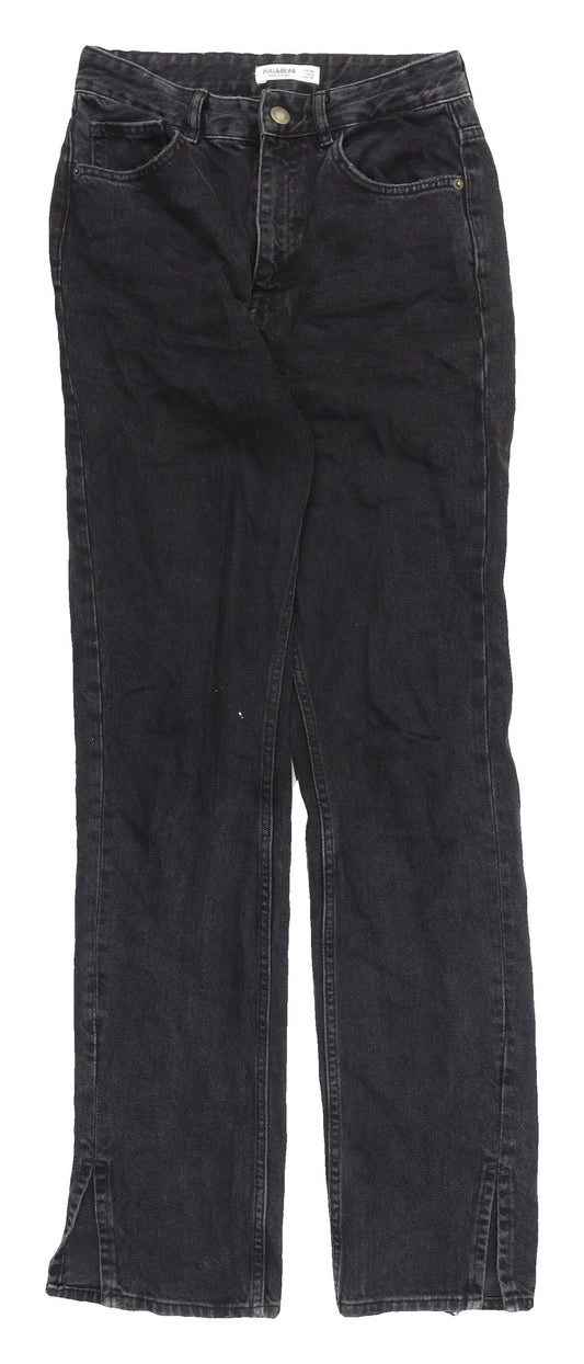 Womens UK Size 8 Pull&Bear Regular Fit Straight Black Jeans