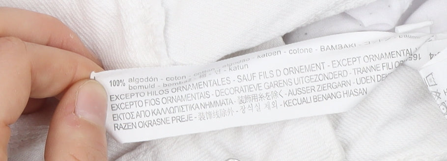 Zara Women's White Distressed Straight Jeans Size 8