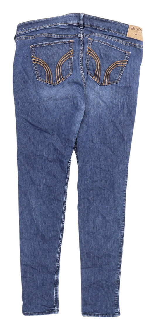 Hollister Women's Blue Skinny Jeans UK 8 Stretch Denim