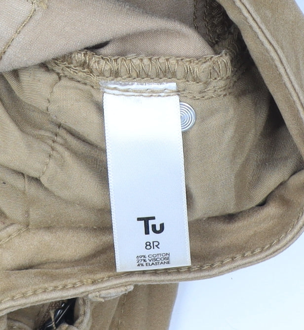 Womens UK Size 8 TU Regular Fit Skinny Beige Jeans