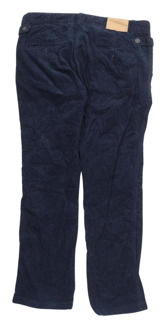 I.Hampton Men's Blue Corduroy Chino Trousers 34S