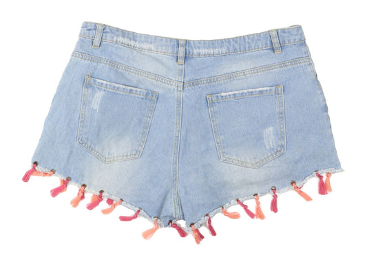 Denim Co. Women's Blue Cut-Off Denim Shorts Size 14