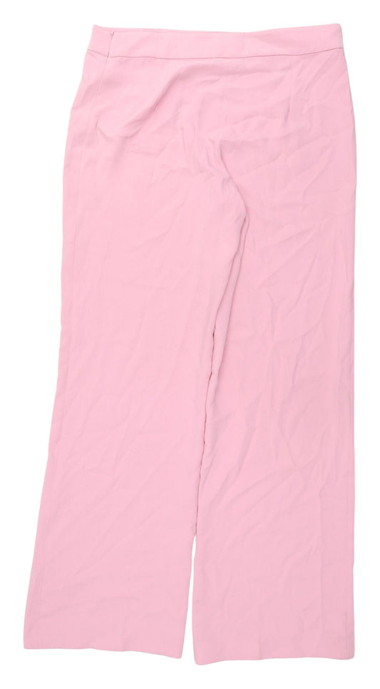 Womens UK Size XXL Zara Regular Fit Straight Pink Trousers