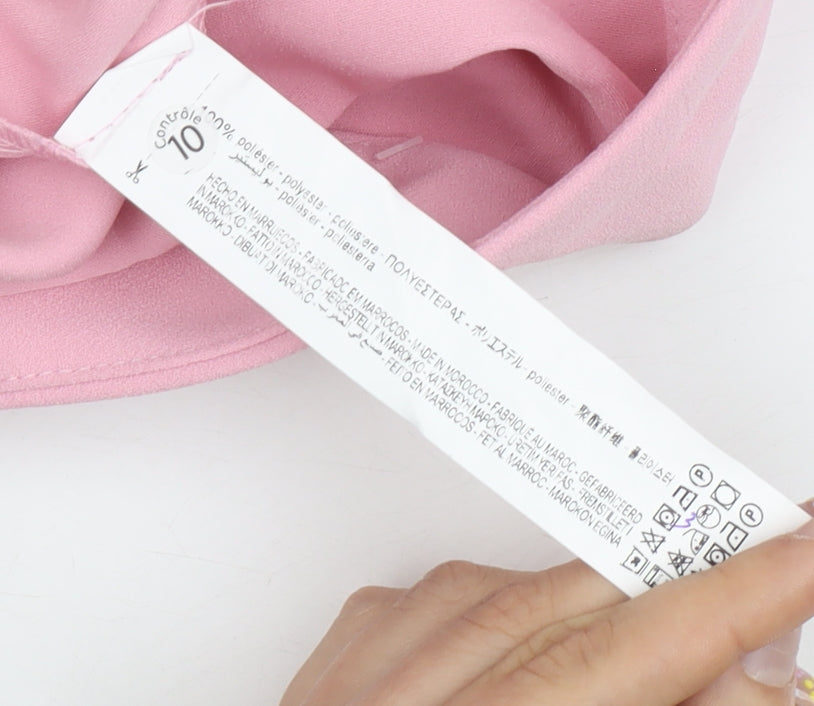 Womens UK Size XXL Zara Regular Fit Straight Pink Trousers