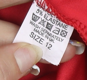 I-X London Red Long Sleeve Dress - Size 12