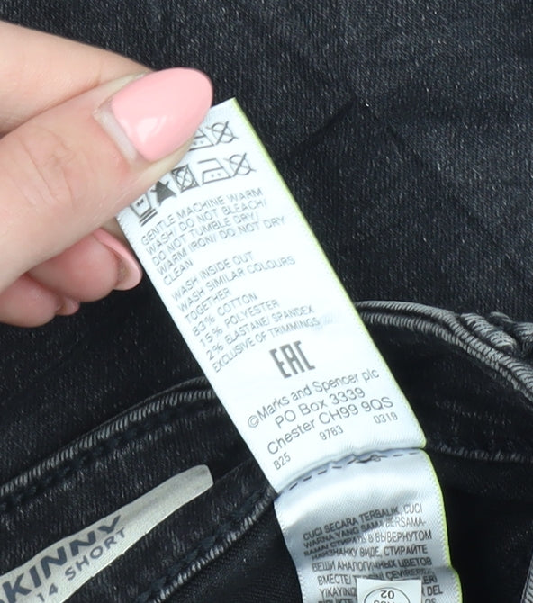 Womens UK Size 14 Marks and Spencer Slim Fit Skinny Black Jeans