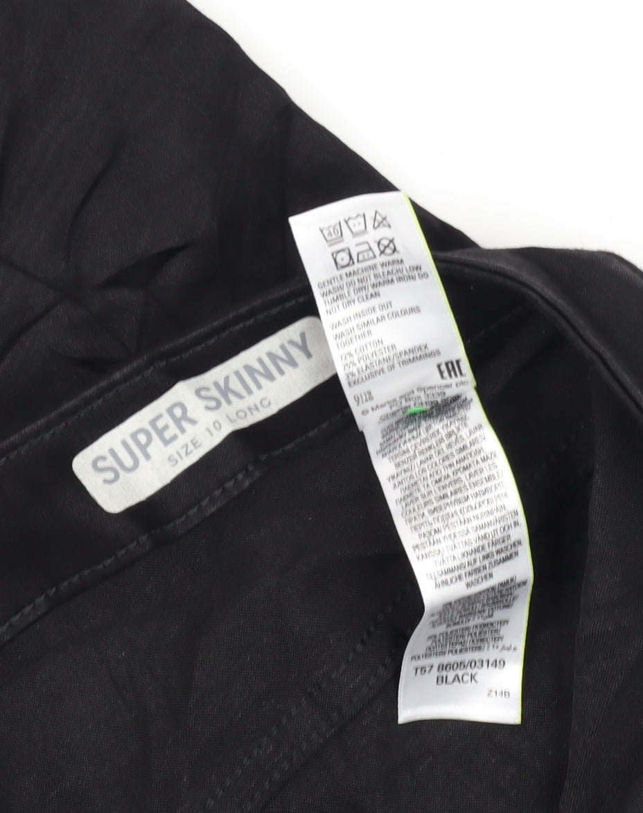 Womens UK Size 10 Marks and Spencer Slim Fit Skinny Black Jeans