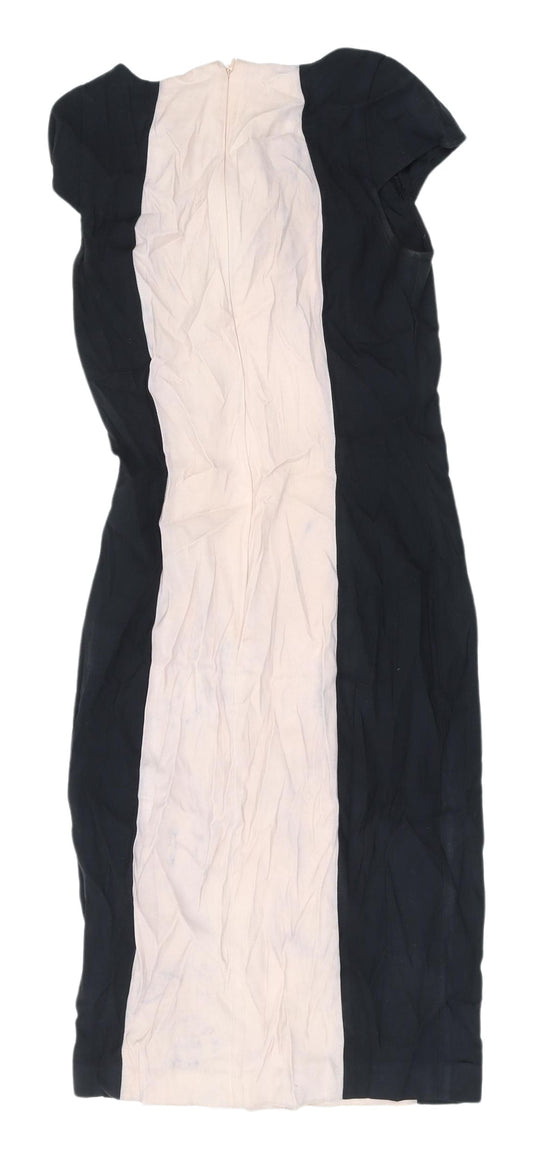 French Connection Women's Black Ivory Sheath Dress Size 8