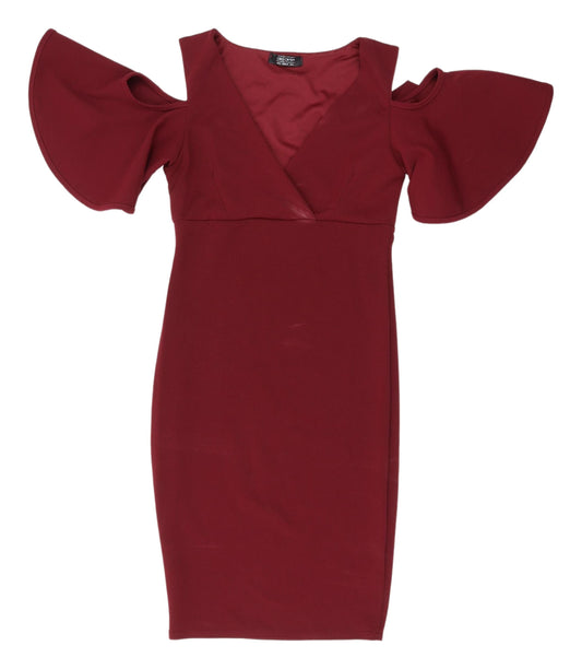 Additional front view of girls’ on film red bodycon dress, uk 8, classic elegance