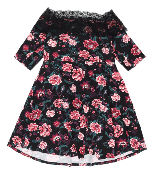 Dorothy Perkins Floral Off Shoulder A-Line Dress, Size 18