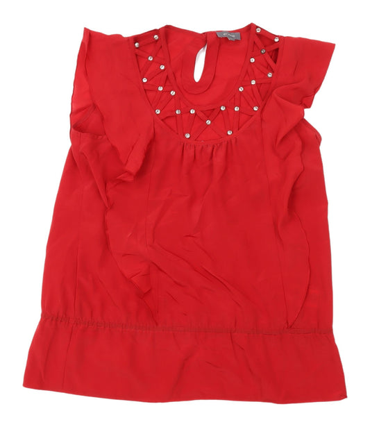 Womens UK Size 14 Et Vous Red Blouse