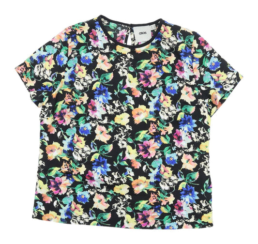 Womens UK Size 12 ASOS Multicoloured Basic Blouse
