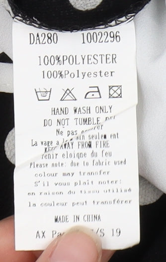 AX Paris Women's Black Polka Dot MIDI Slip Dress, Size 8