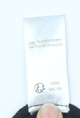 Brand and care label for Laura Clem Black Wrap Dress, UK 16, Polyester, Long Sleeve