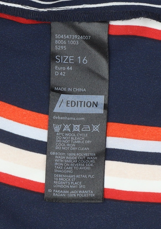 Womens UK Size 16 Debenhams Multicoloured Button-Up