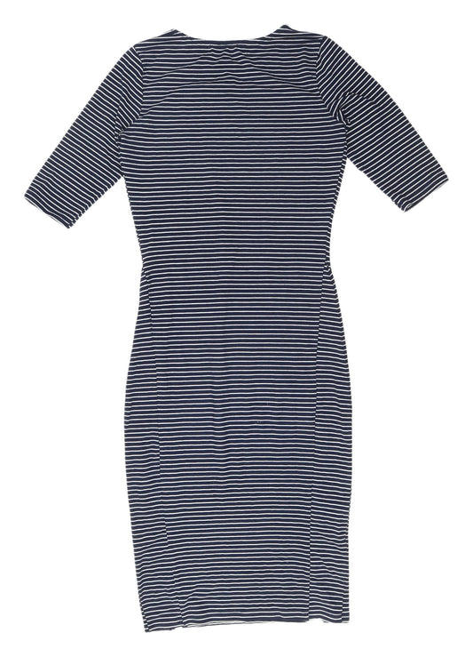 Sugarhill Women Blue Striped Sheath Dress Size 8