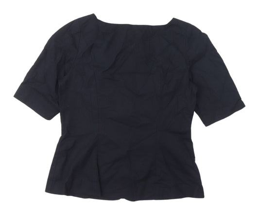 Laura Ashley Women's Black Cotton Button Blouse Size 14