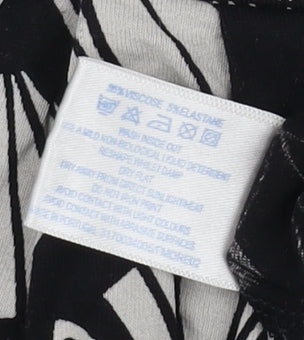 Oasis Women's Geometric Black Shift Dress Size 10