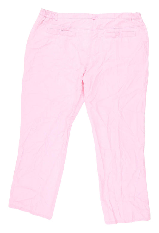 Ann Harvey Women's Pink Straight Leg Trousers Size 20