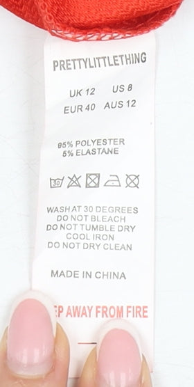 PrettyLittleThing Women's Red Chino Shorts Size 12