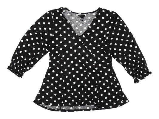Womens UK Size 12 Friends Like These Black Wrap Blouse
