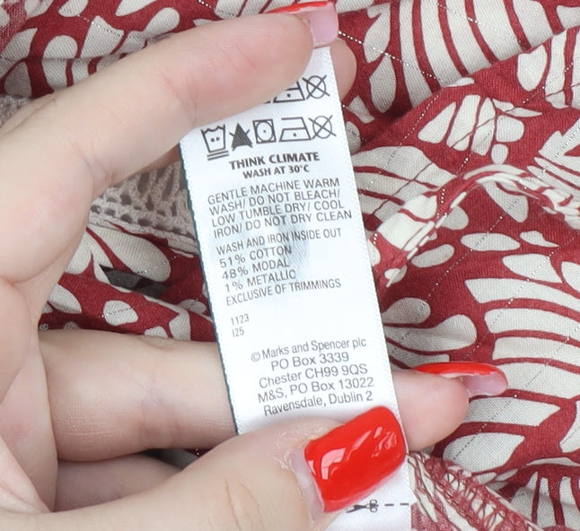Womens UK Size 10 Marks and Spencer Red Tunic Blouse