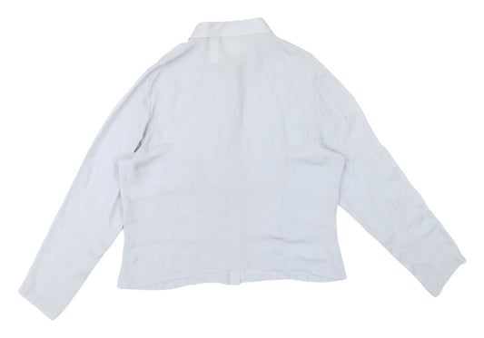 Liz Claiborne Women's Blue Silk Button-Up Shirt 16