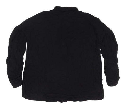 Womens UK Size 12 Misspap Black Button-Up