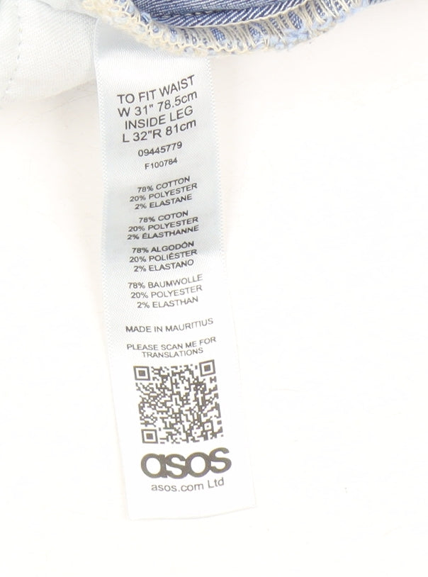 ASOS Women's Blue Skinny Jeans, Size 31, Distressed