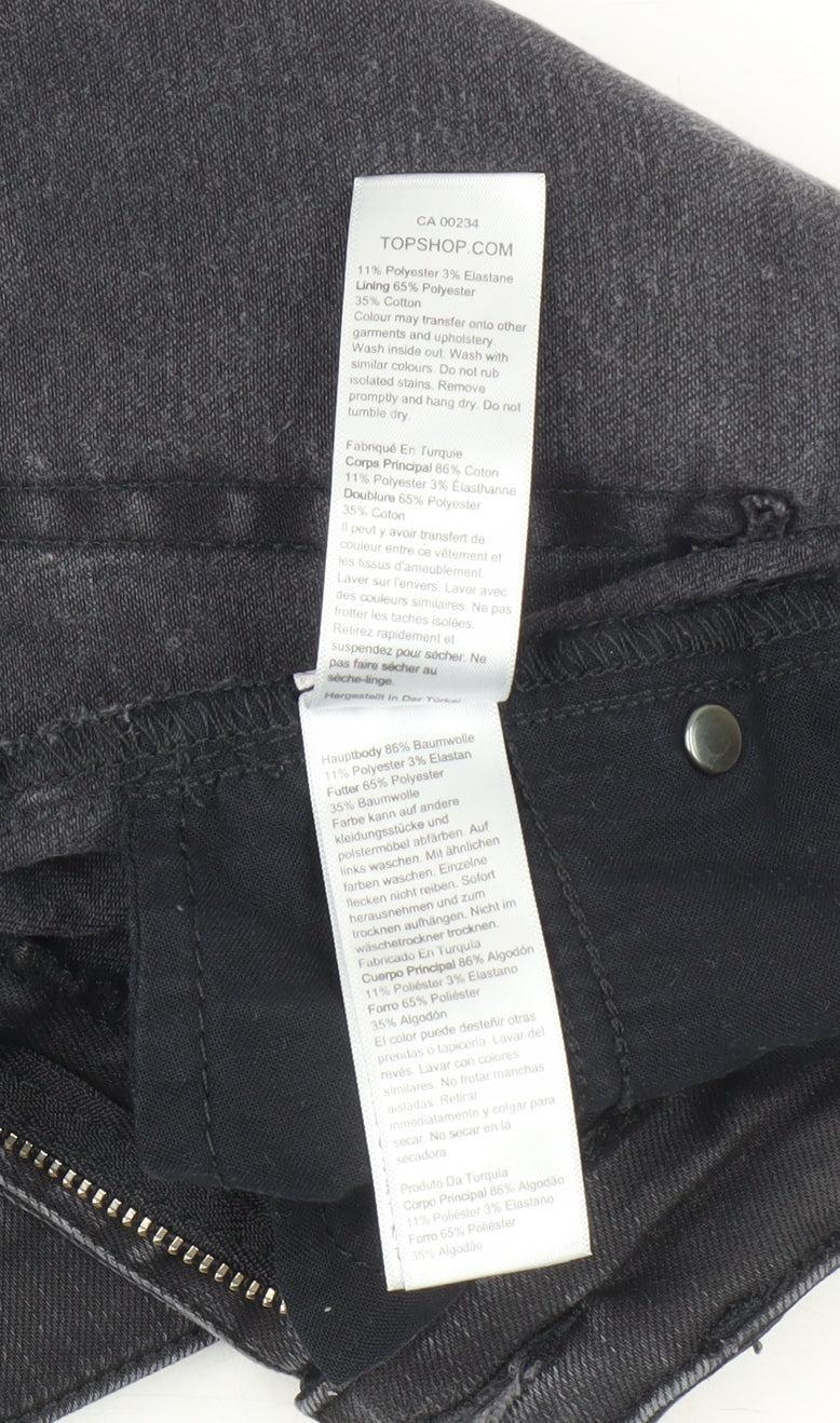 Womens UK Size 10 Topshop Slim Fit Skinny Black Jeans