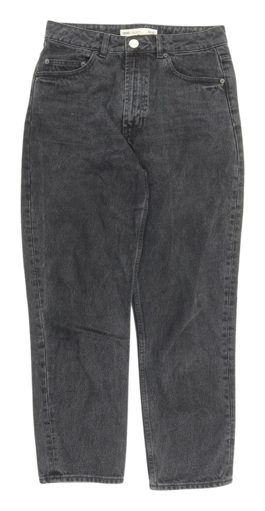Additional front view of ASOS Women's Black Straight-Leg Jeans, size 8