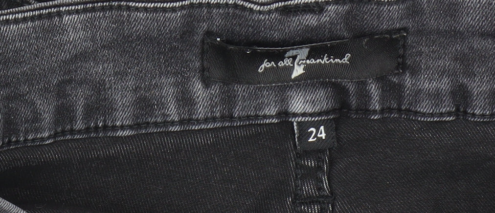 7 for All Mankind Women's Black Skinny Jeans, Size 24