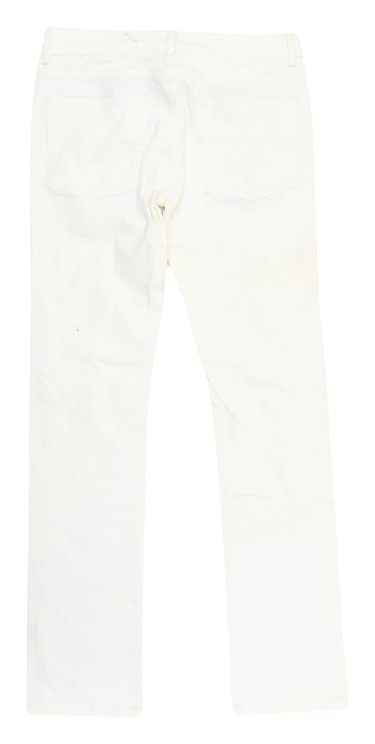 Mens UK Size L Topman Slim Fit Skinny White Jeans