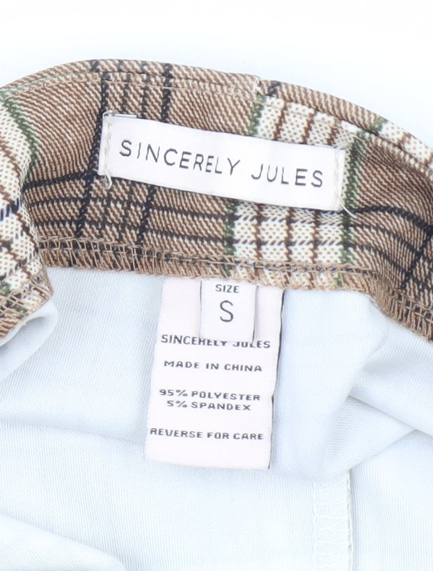 Sincerely Jules Women's Brown Plaid Wrap Shorts S