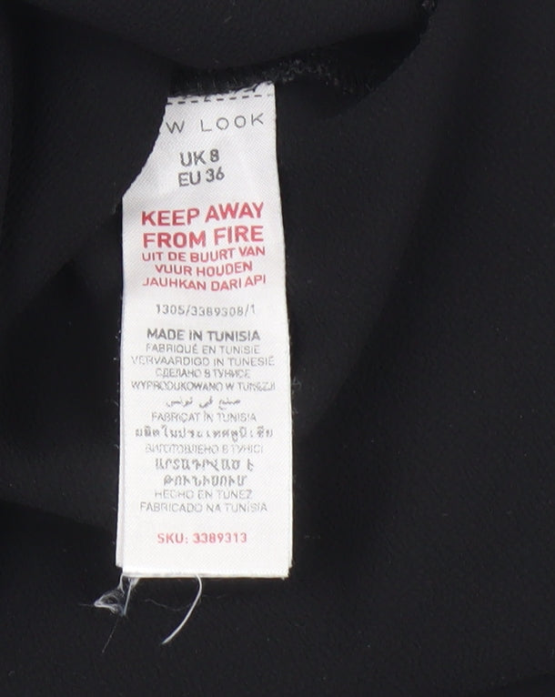 New Look Women's Black Tank Top Size 8