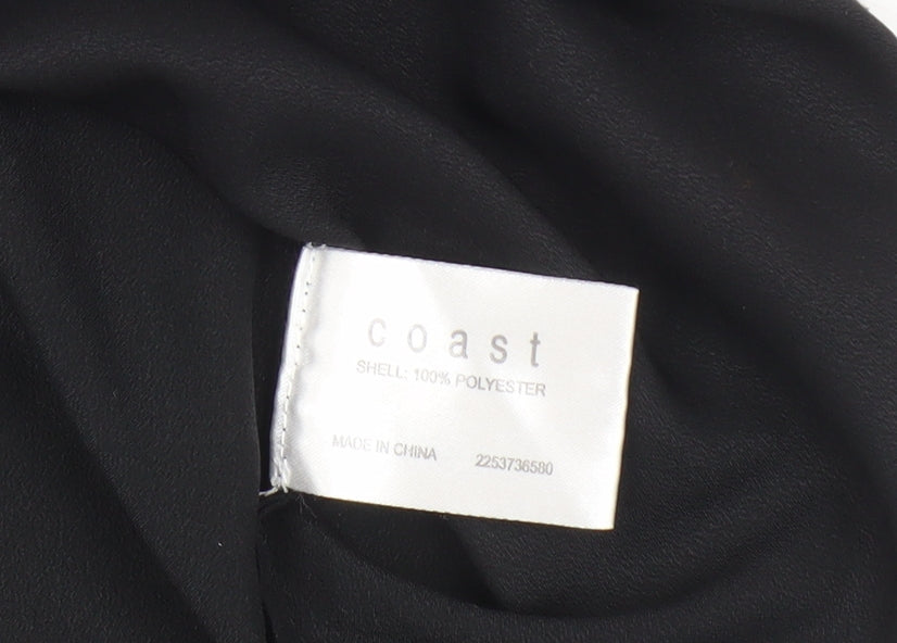 Coast Women's Black Blouse Size 14 Formal Puff Sleeve