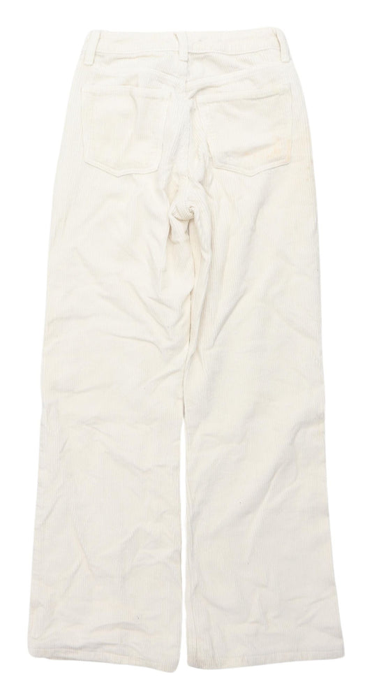 Womens UK Size 6 Topshop Regular Fit Cropped Ivory Trousers
