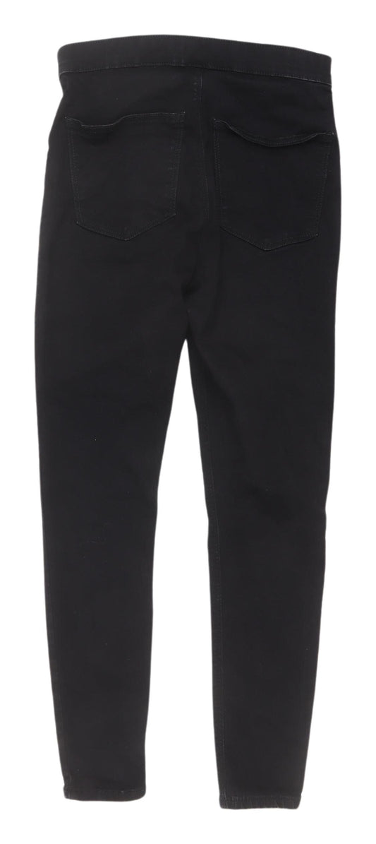 Topshop Women's Black Skinny Jeans - Size L, Dark Wash