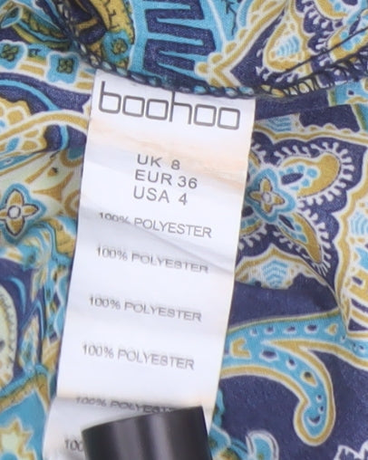 Boohoo Women's Multicoloured Paisley T-Shirt, Size 8