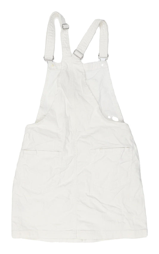 Brave Soul Women's White Pinafore Dress UK 8