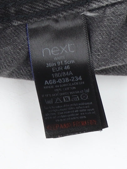 Next Men's Grey Denim Biker Shorts, Size L, Distressed