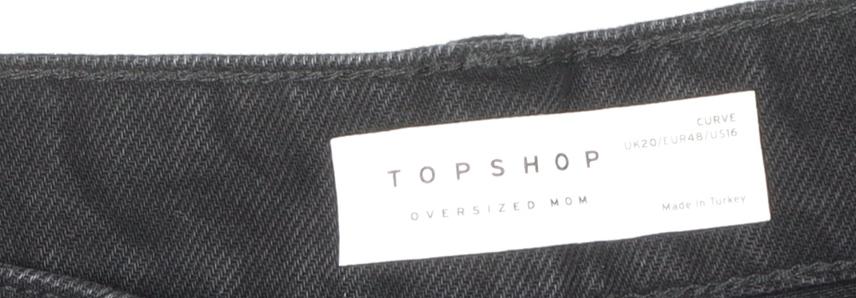 Topshop Women's Plus Size Black Mom Jeans