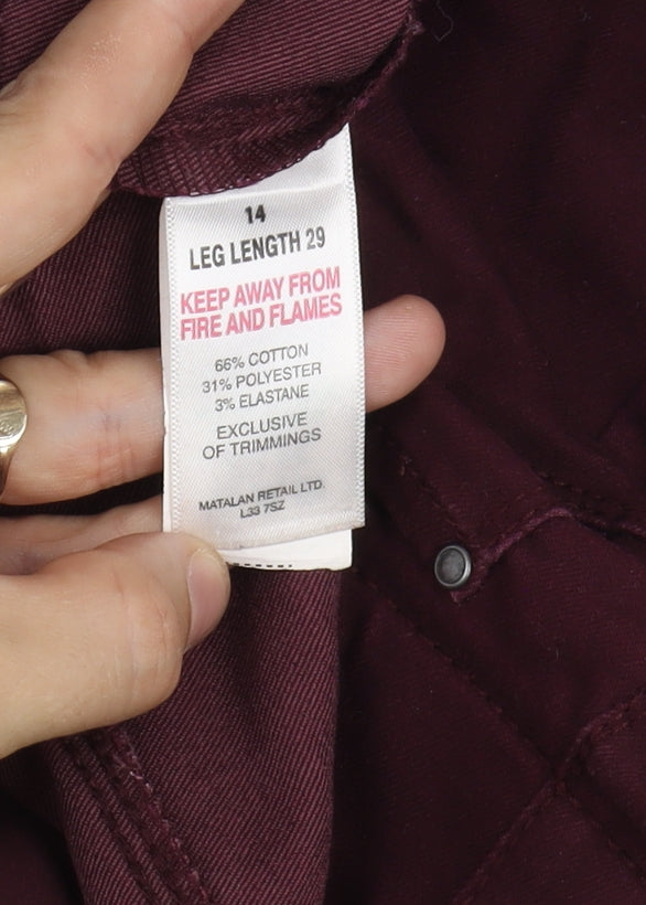 Matalan Women's Red Skinny Jeans Regular Fit Size 14