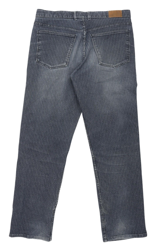 NEXT Men's Blue Relaxed Fit Striped Jeans 36W