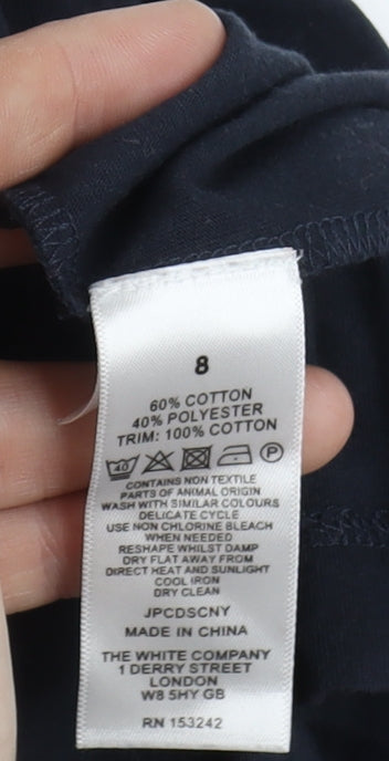 Womens UK Size 8 The White Company Black Button-Up